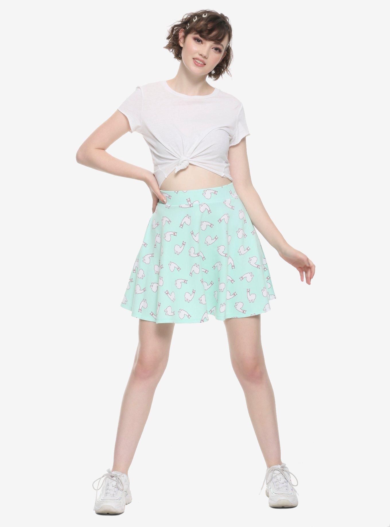 Alpaca Mint Skater Skirt, MULTI, alternate