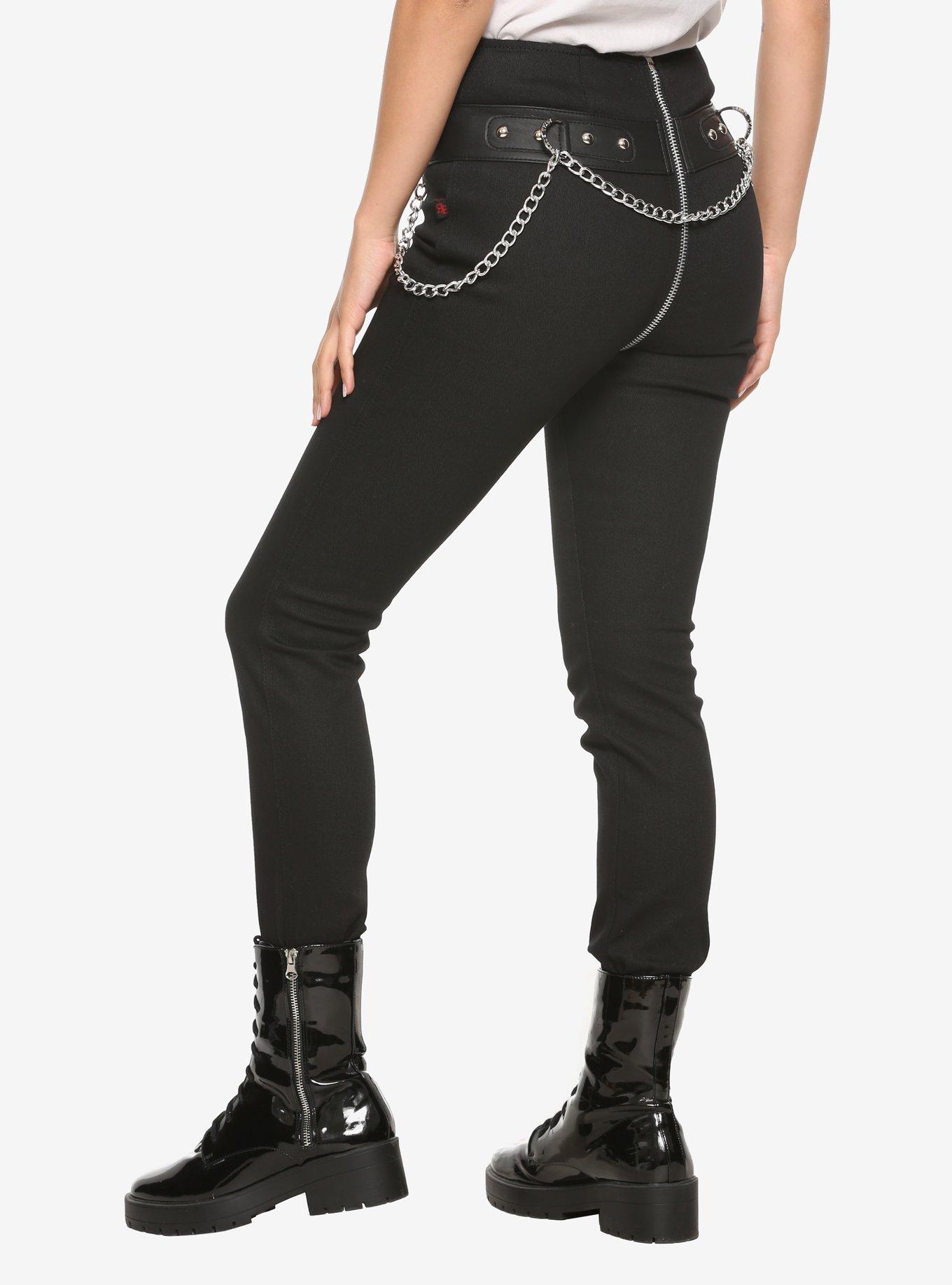 Royal Bones By Tripp Full Zipper & Chain Pants, BLACK, alternate