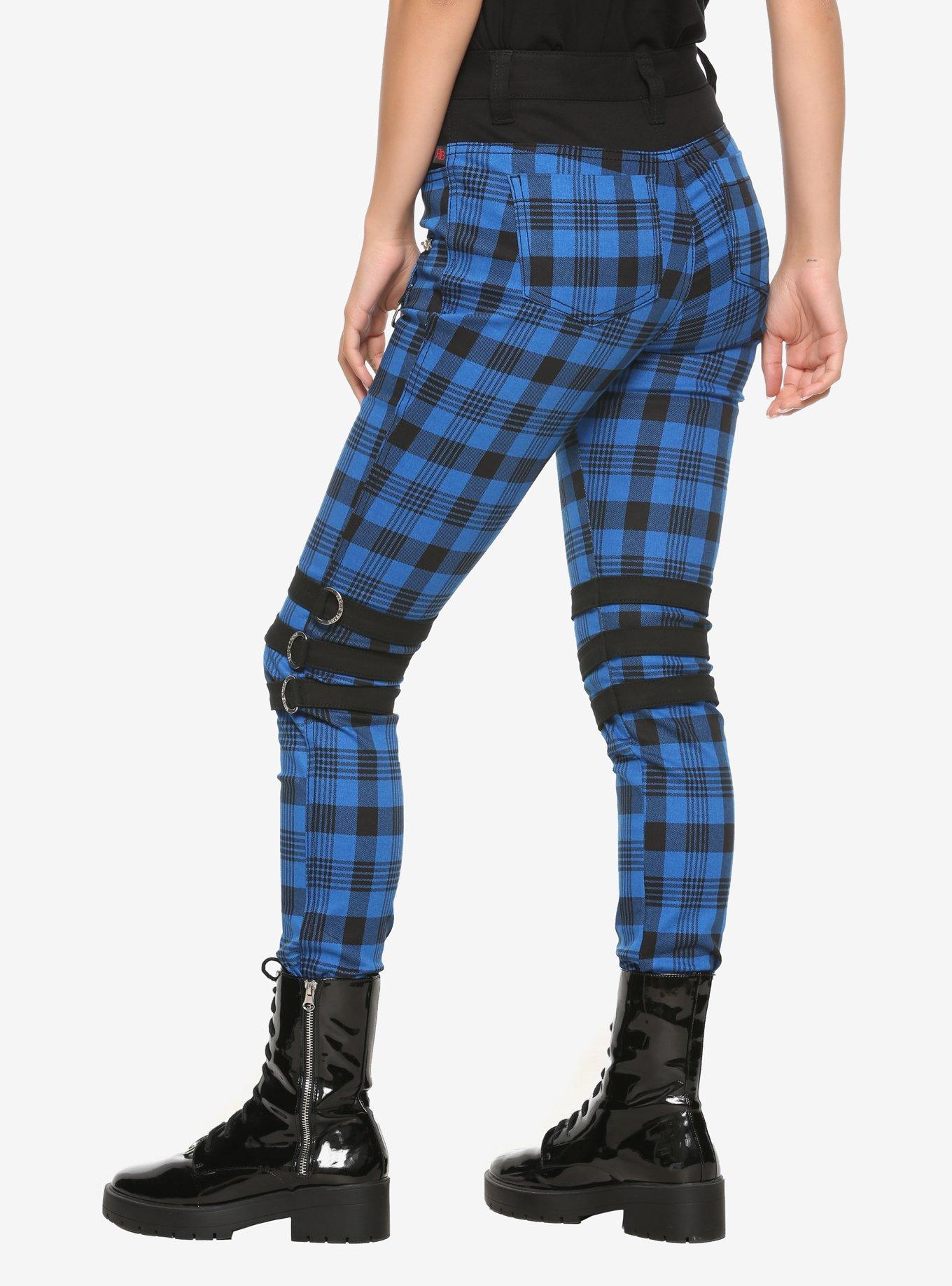 Royal Bones By Tripp Purple Plaid Grommet Pants, Hot Topic