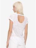White Star Print Distressed Girls T-Shirt, GREY, alternate