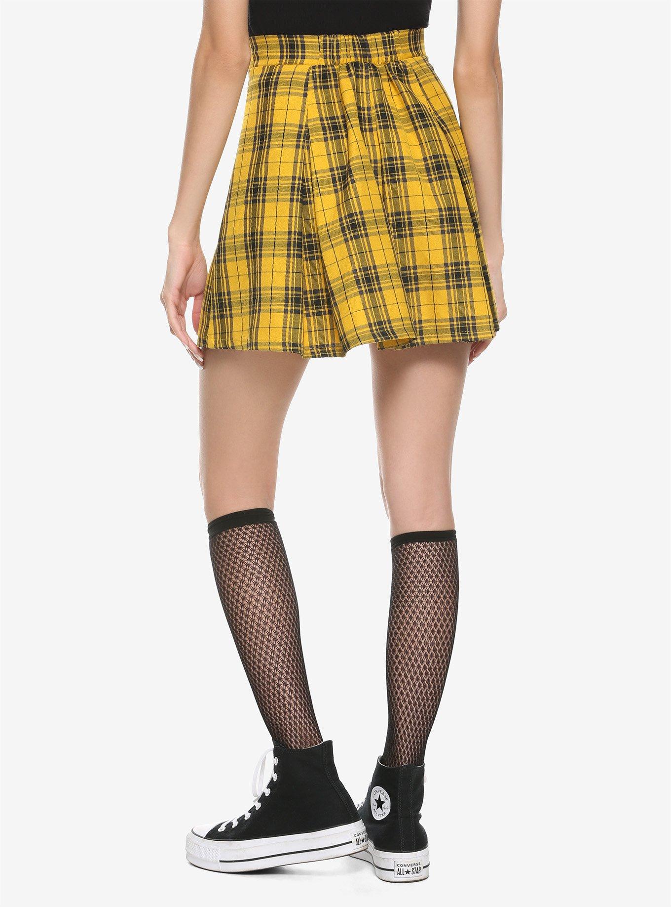 Harry Potter Hufflepuff Pleated Plaid Skirt, , alternate