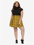 Harry Potter Hufflepuff Pleated Plaid Skirt Plus Size, , alternate