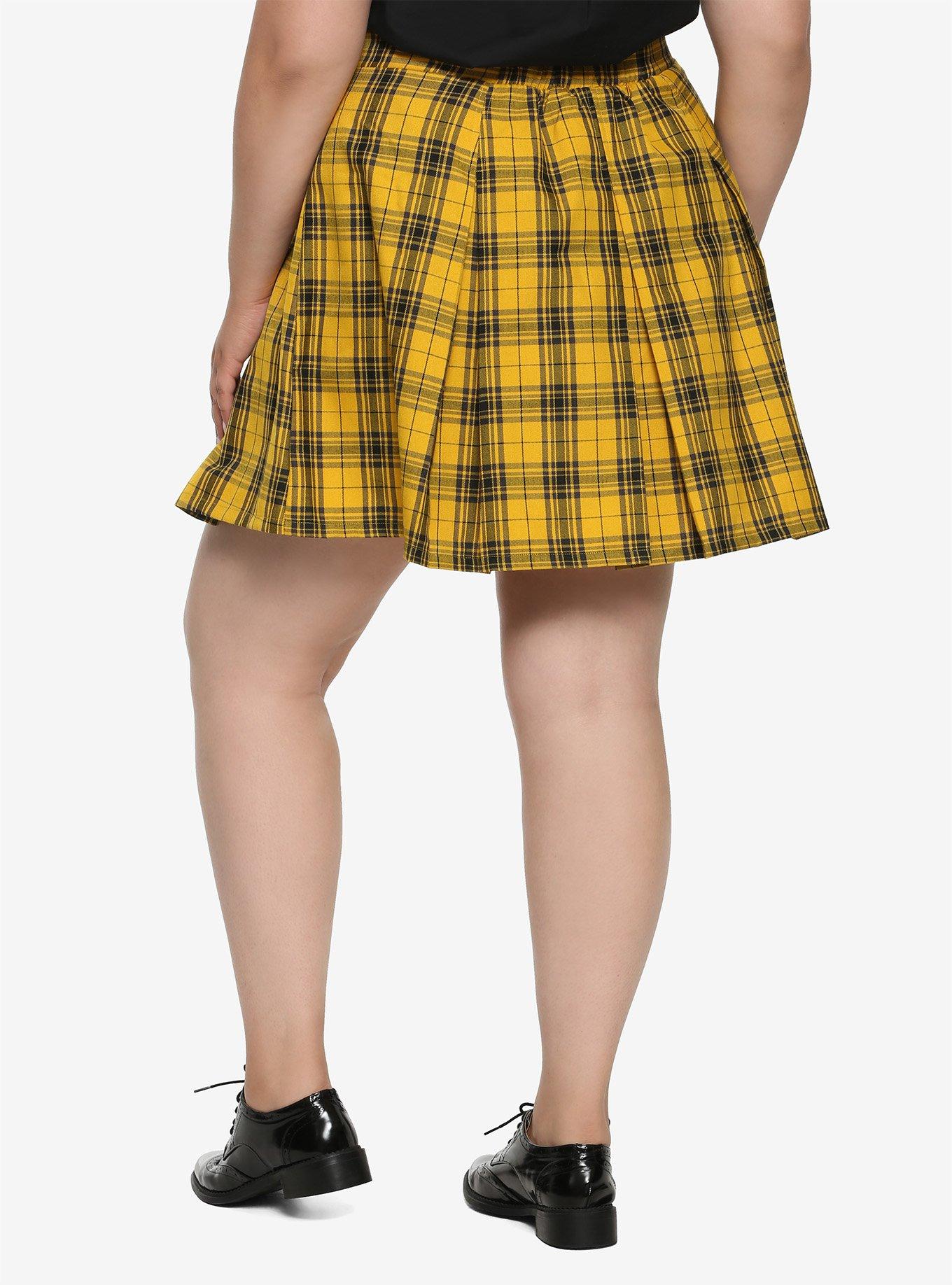 Harry Potter Hufflepuff Pleated Plaid Skirt Plus Size, , alternate