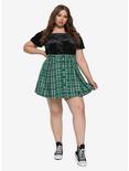 Plus Size Harry Potter Slytherin Pleated Plaid Skirt Plus Size, , alternate