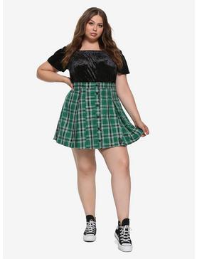 Plus Size Harry Potter Slytherin Pleated Plaid Skirt Plus Size, , hi-res
