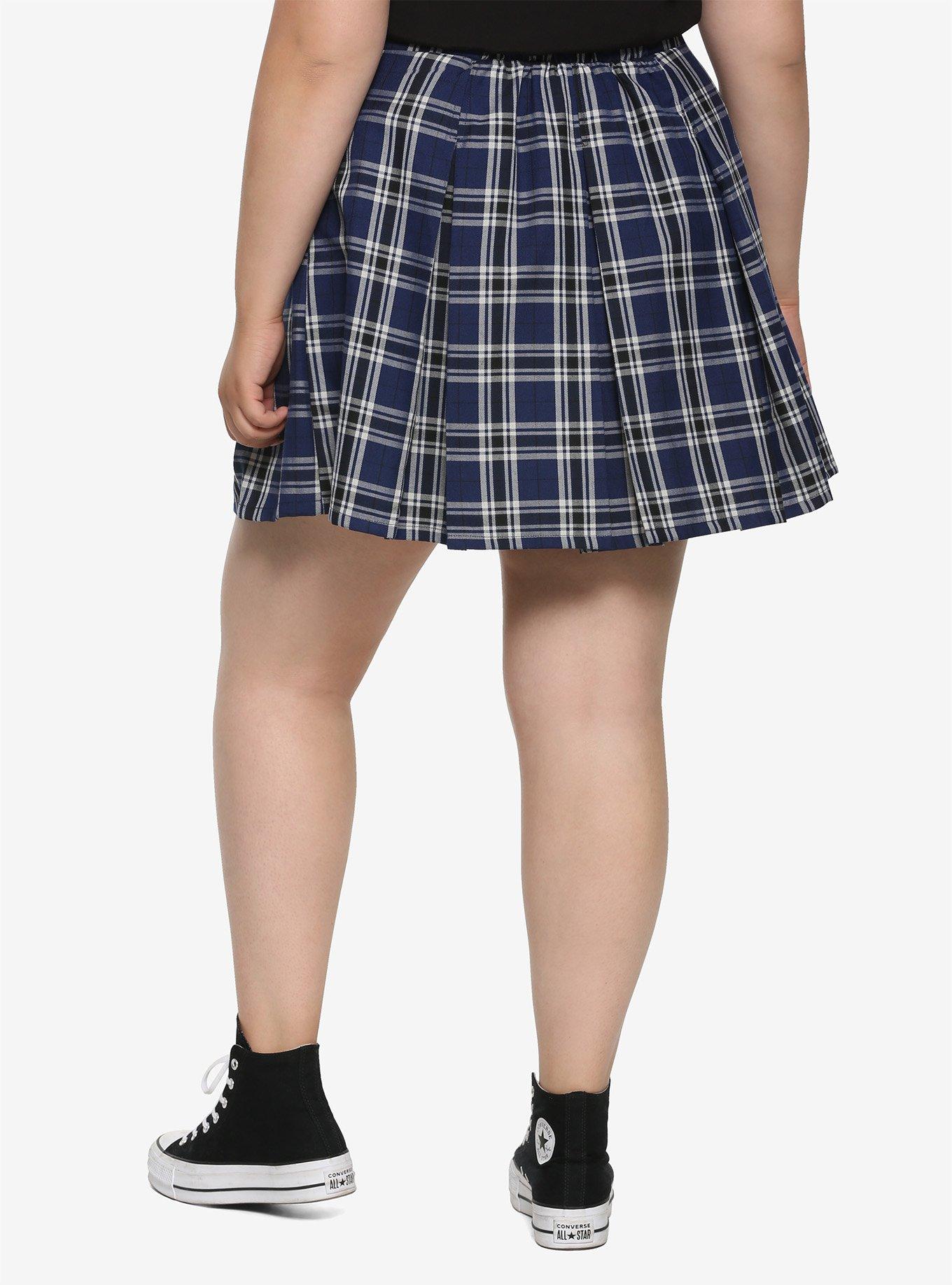 Harry Potter Ravenclaw Pleated Plaid Skirt Plus Size, , alternate