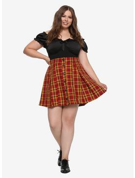 Plus Size Harry Potter Gryffindor Pleated Plaid Skirt Plus Size, , hi-res