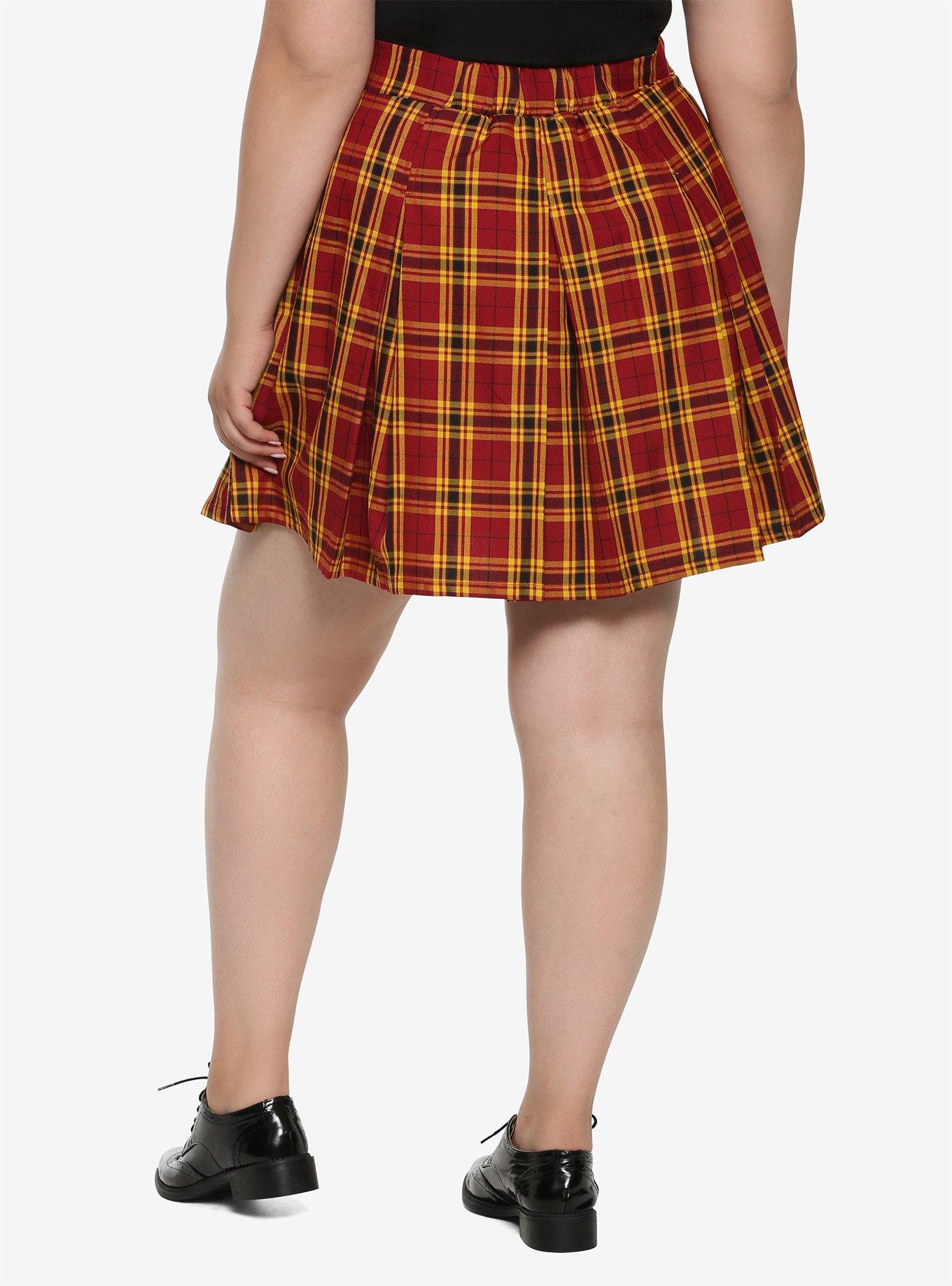 Harry Potter Gryffindor Pleated Plaid Skirt Plus Size, , alternate