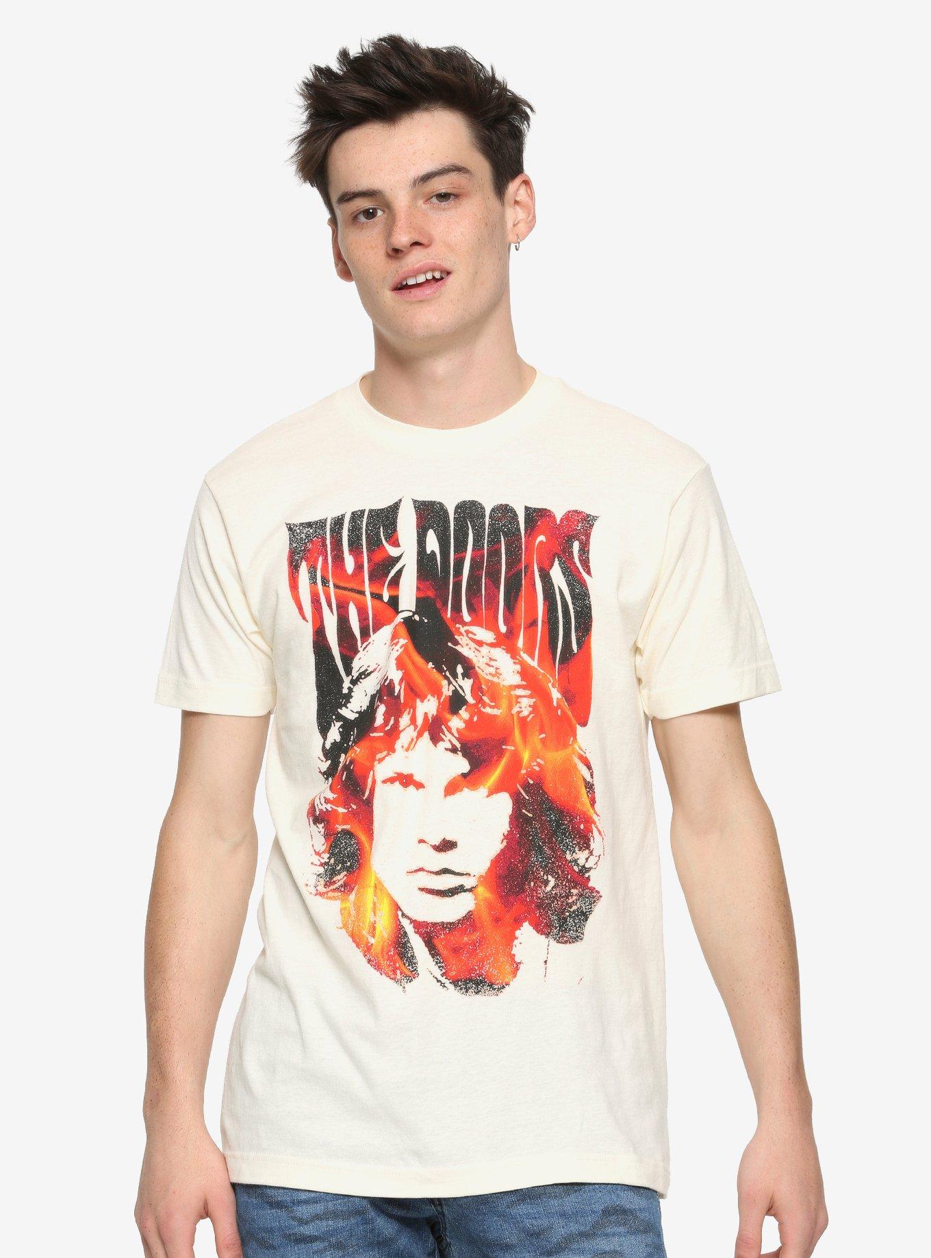The Doors Jim Morrison Flame T-Shirt, WHITE, alternate