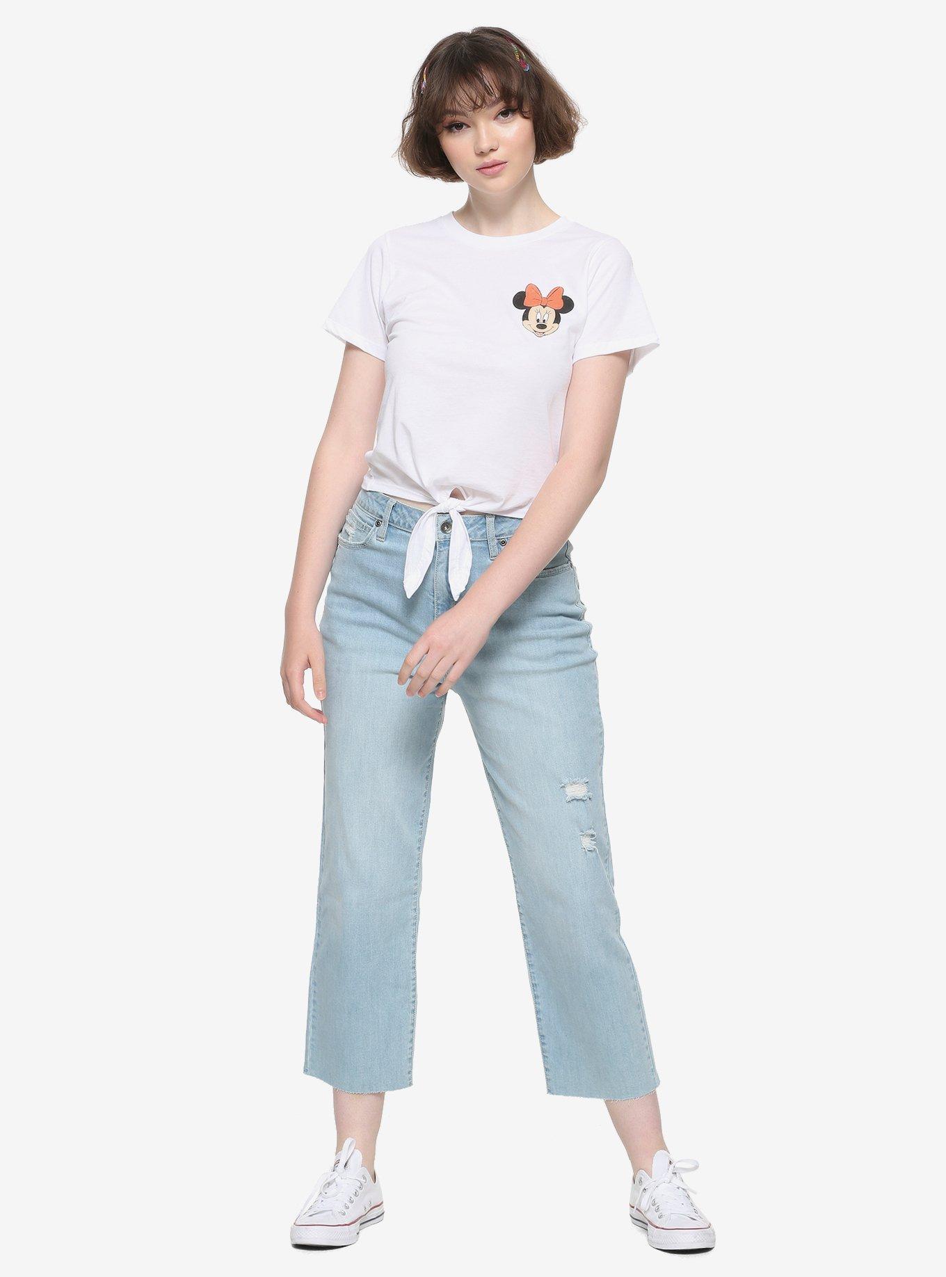 Disney Minnie Mouse Smile Tie-Front Girls T-Shirt, MULTI, alternate