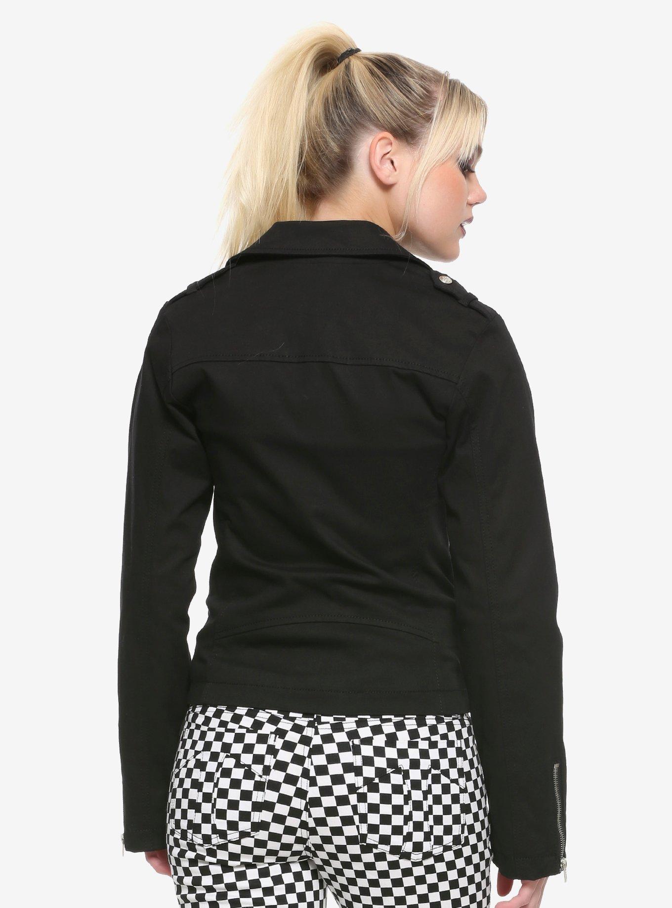 Royal Bones By Tripp Moto Jacket, BLACK, alternate