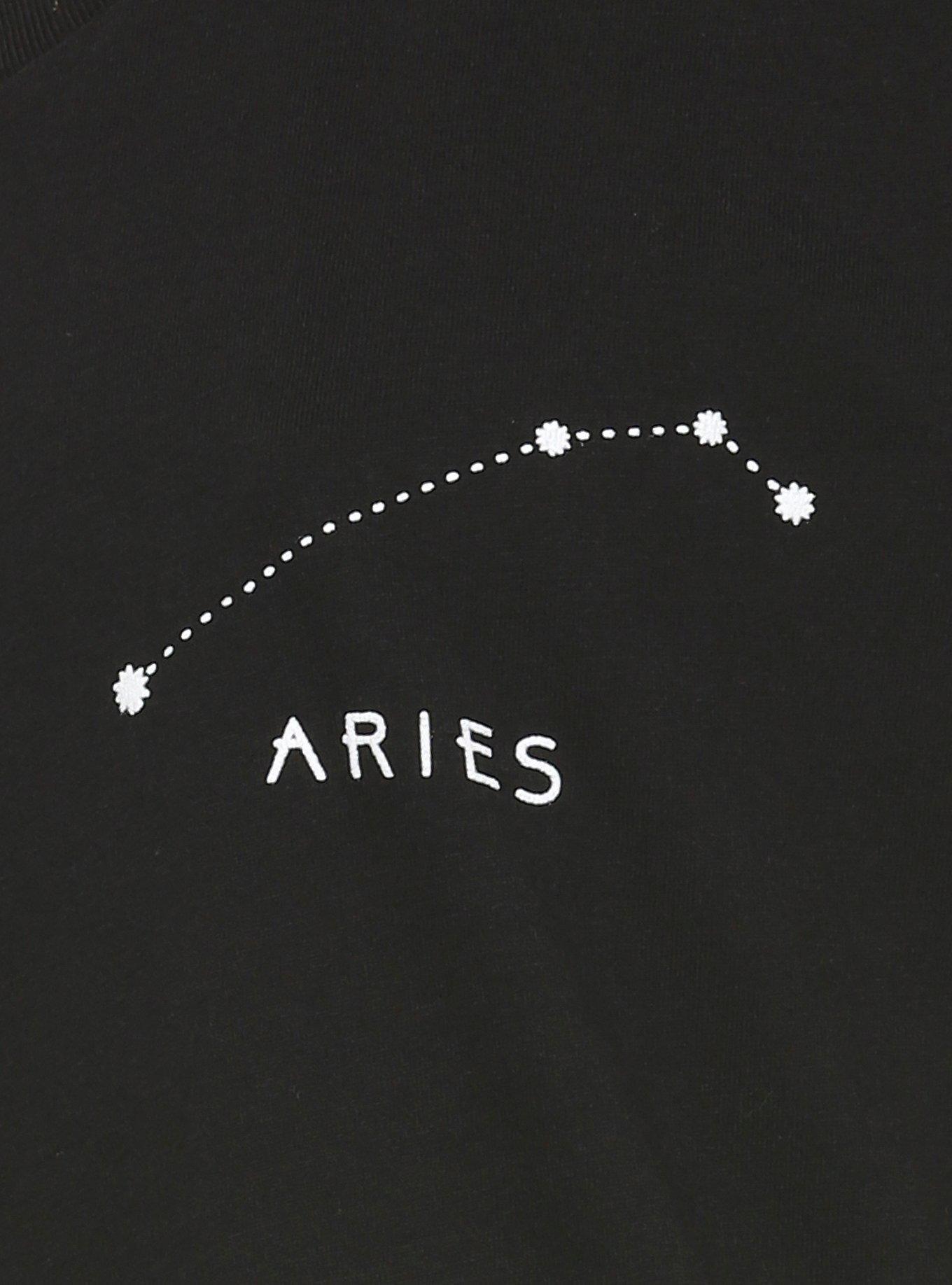Aries Zodiac Girls T-Shirt, BLACK, alternate