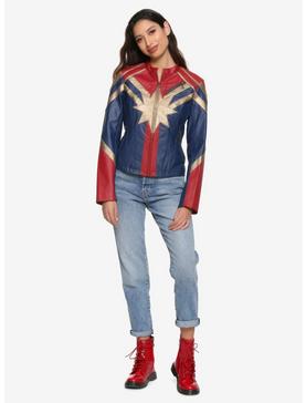 Her Universe Marvel Captain Marvel Star Faux Leather Jacket, , hi-res