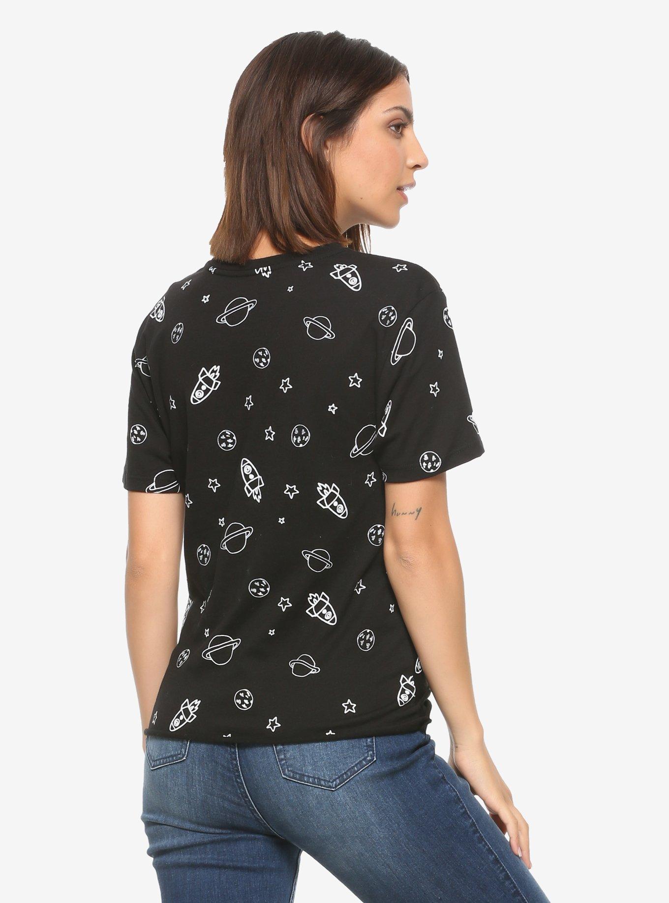 NASA Cartoon Print Twist-Front Girls T-Shirt, MULTI, alternate