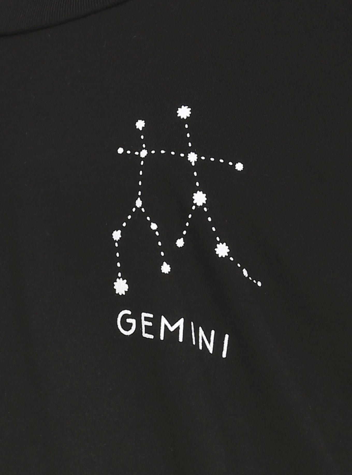 Gemini Zodiac Girls T-Shirt, BLACK, alternate