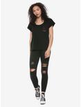 Cancer Zodiac Girls T-Shirt, BLACK, alternate
