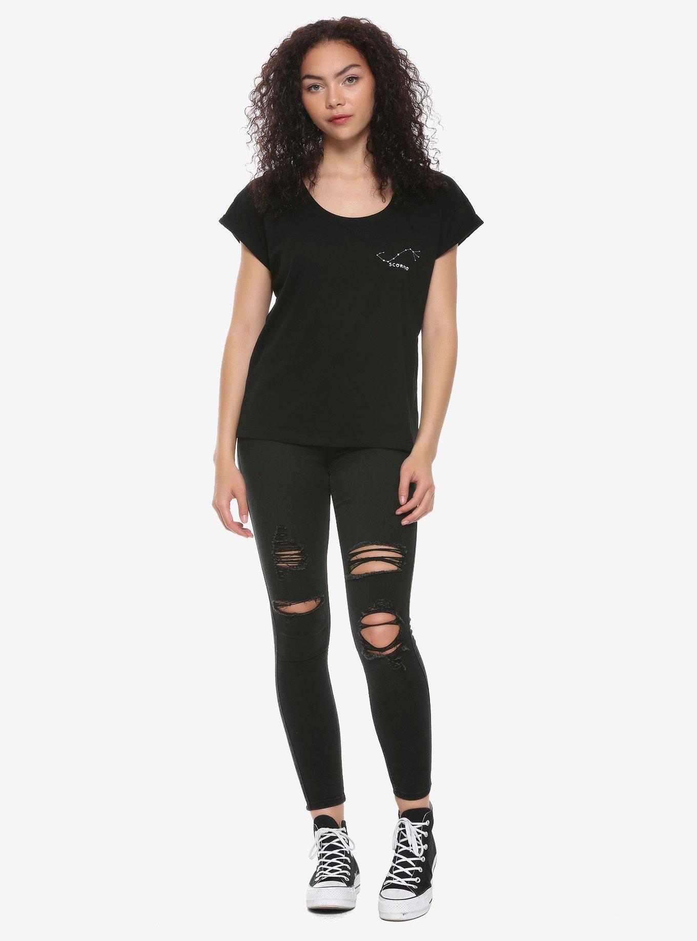 Scorpio Zodiac Girls T-Shirt, BLACK, alternate