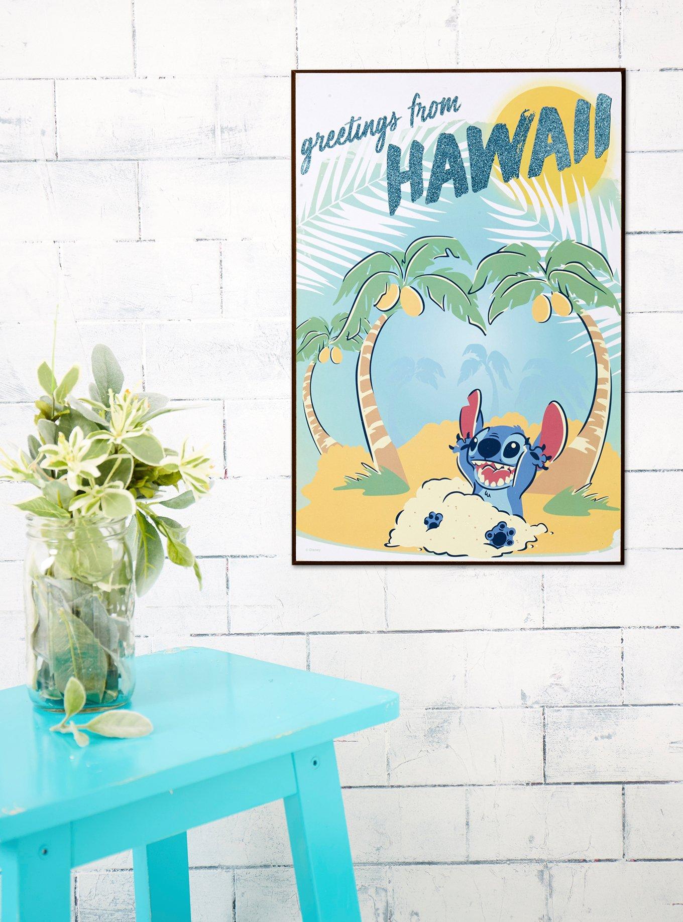 Disney Lilo & Stitch Hawaii Glitter Wood Wall Art, , alternate