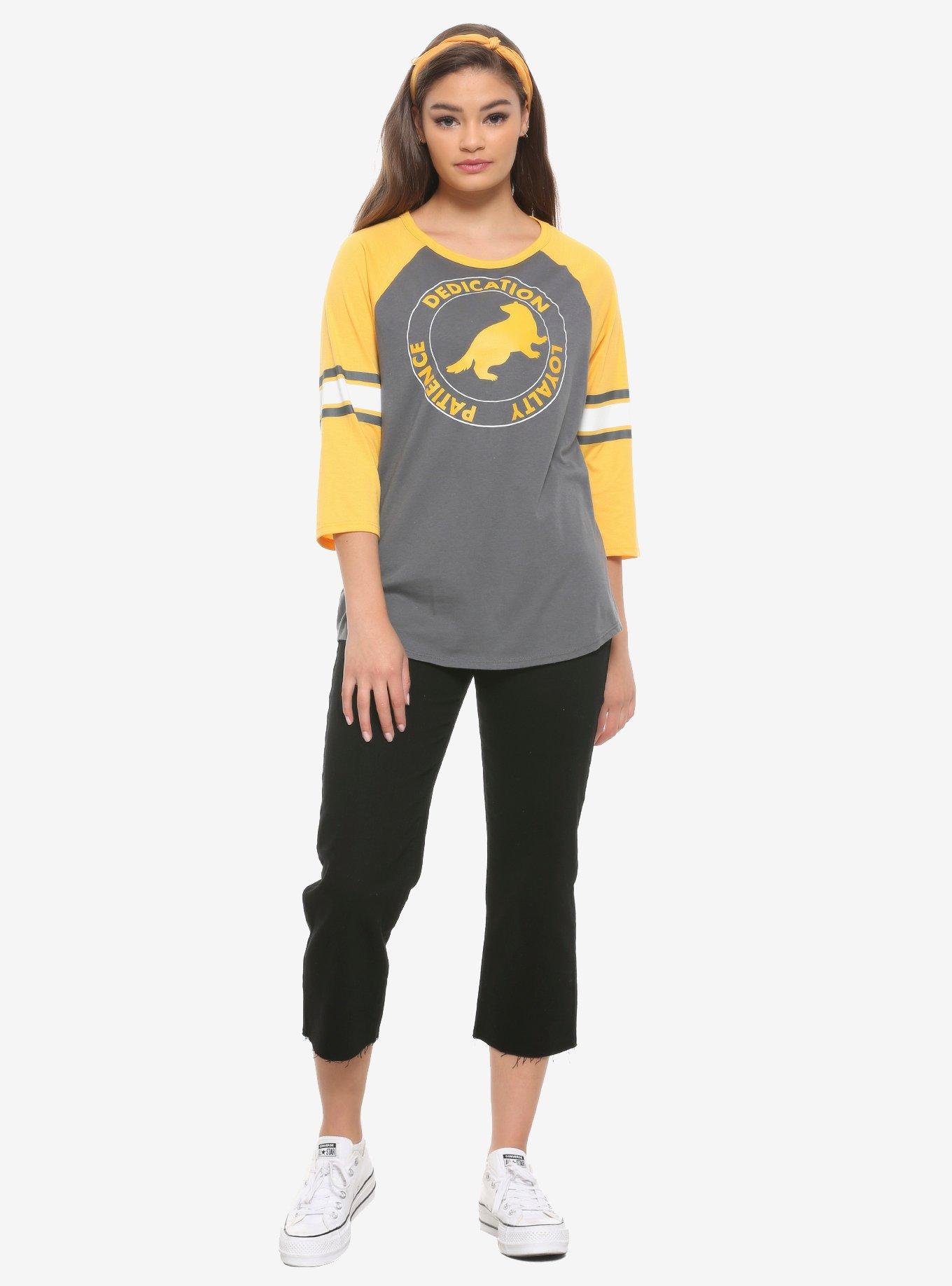 Harry Potter Hufflepuff Girls Athletic Raglan, YELLOW, alternate