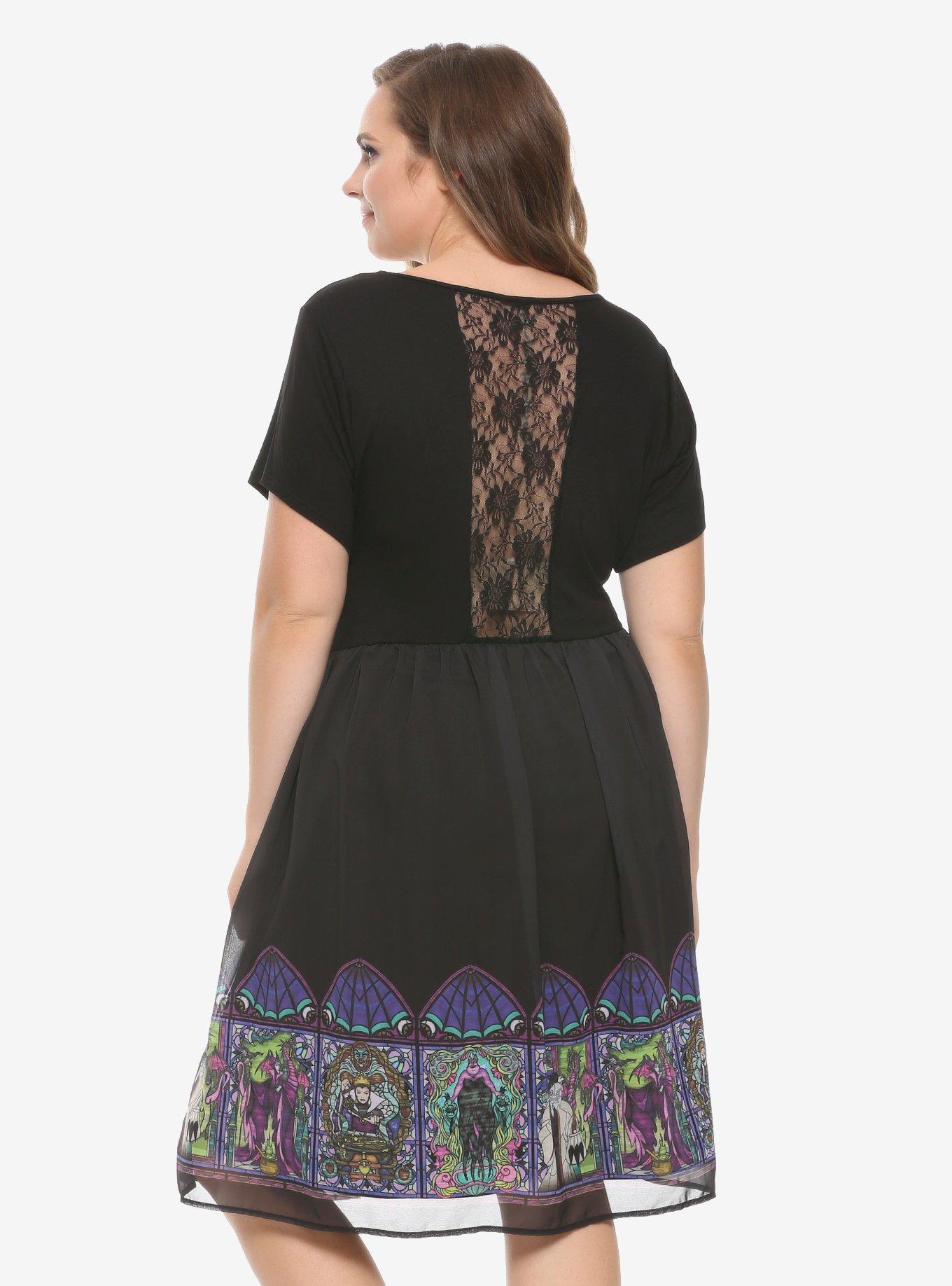 Disney Villains Stained Glass Border Dress Plus Size, , alternate