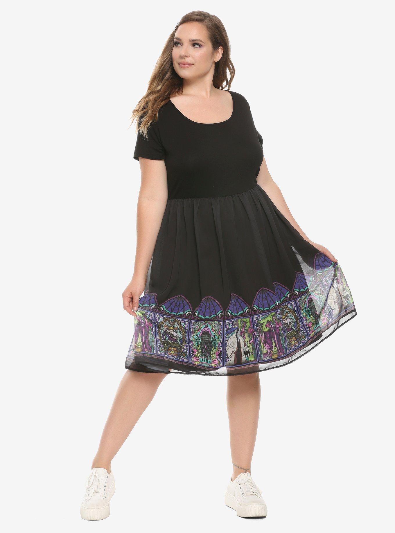 Disney Villains Stained Glass Border Dress Plus Size, , alternate