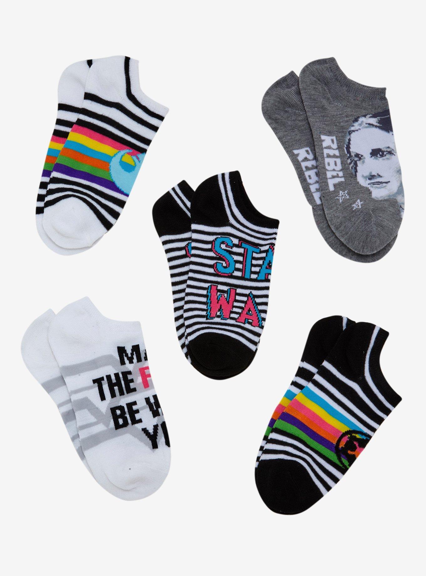 Star Wars Rainbow No-Show Socks 5 Pair, , alternate
