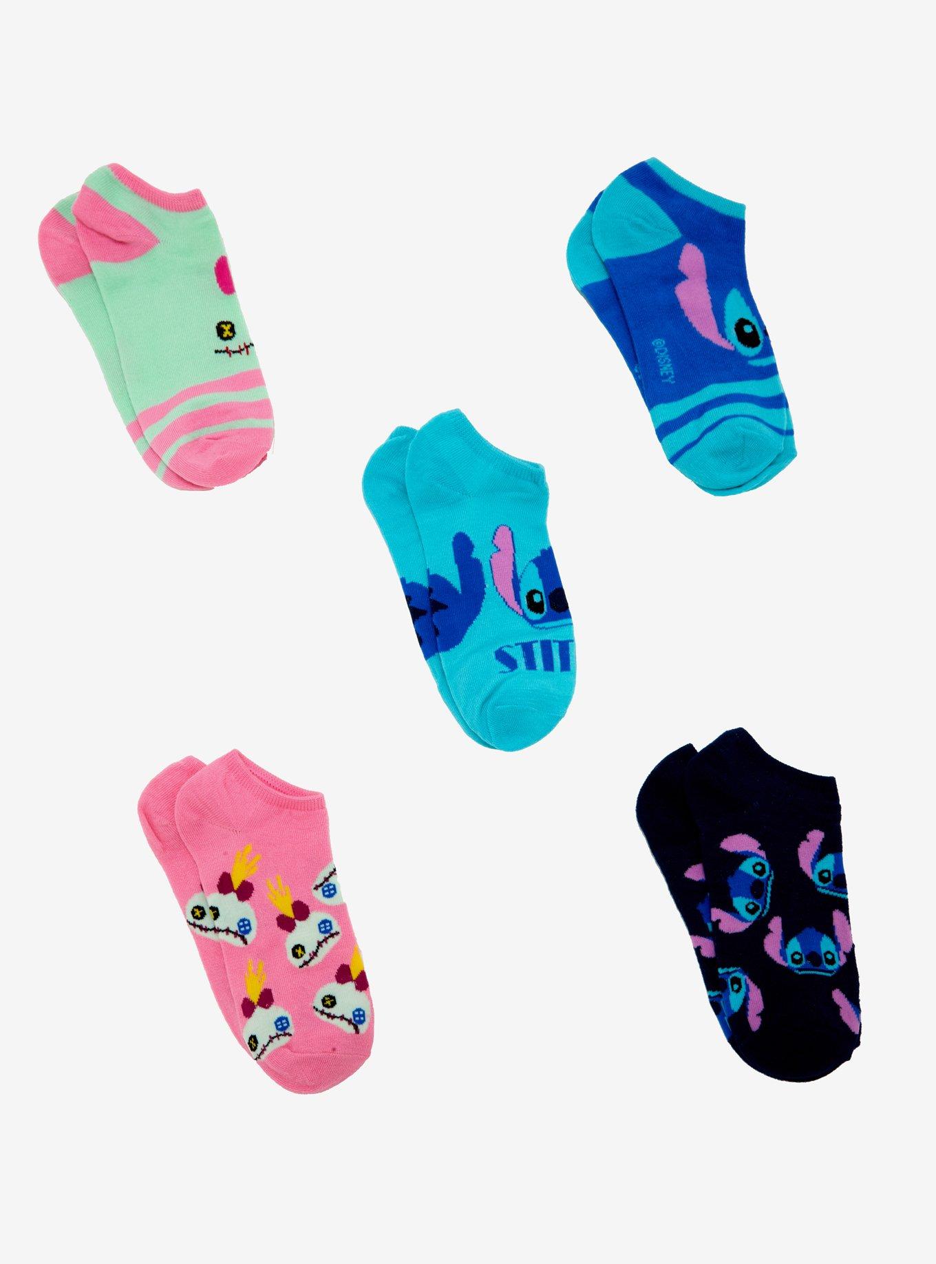 Disney Lilo & Stitch Scrump & Stitch No-Show Socks 5 Pair, , alternate