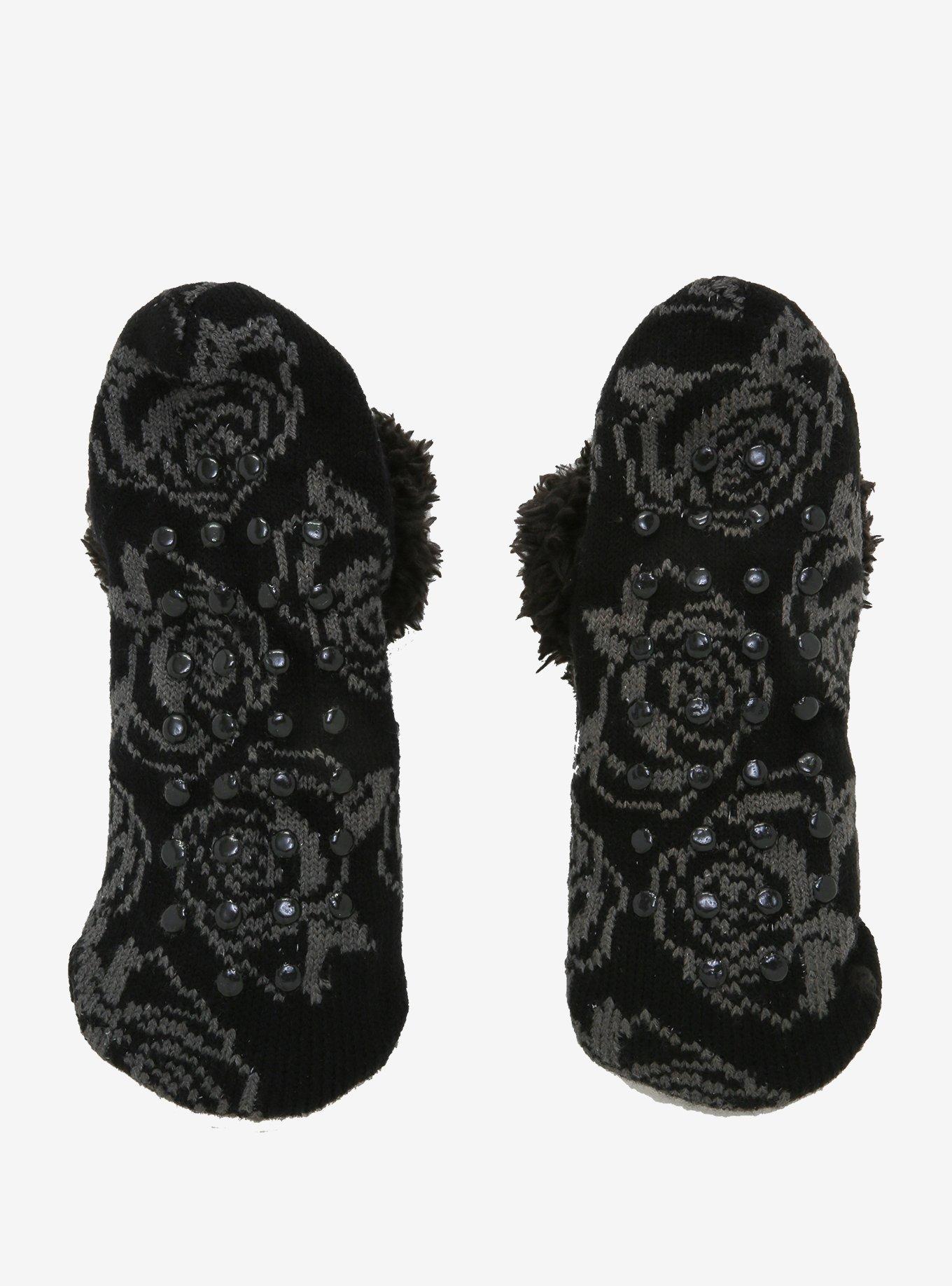 The Nightmare Before Christmas Jack Head Rose Cozy Slippers, , alternate