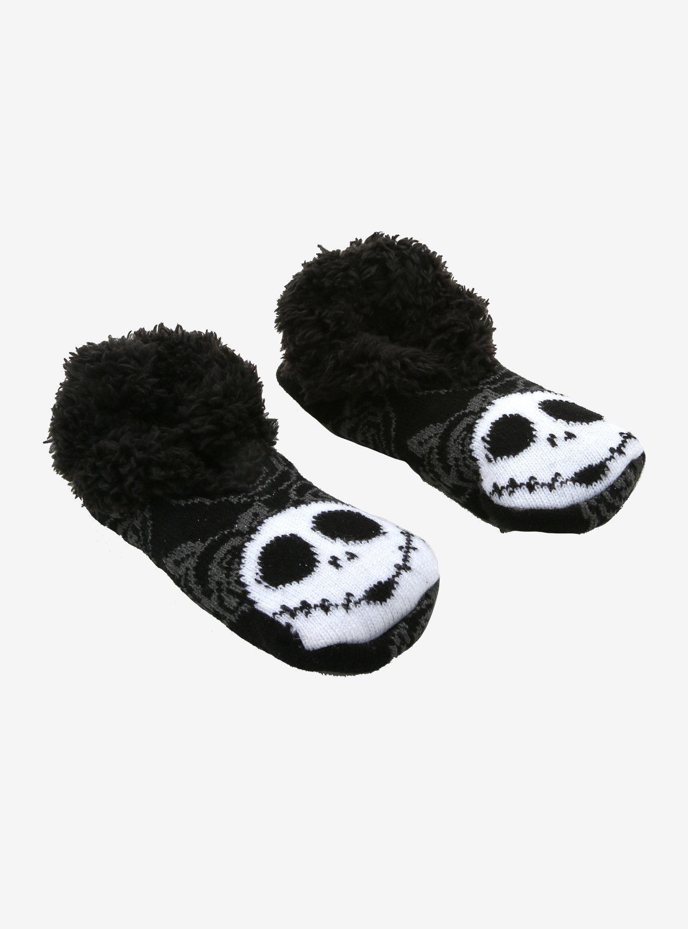 The Nightmare Before Christmas Jack Head Rose Cozy Slippers, , alternate