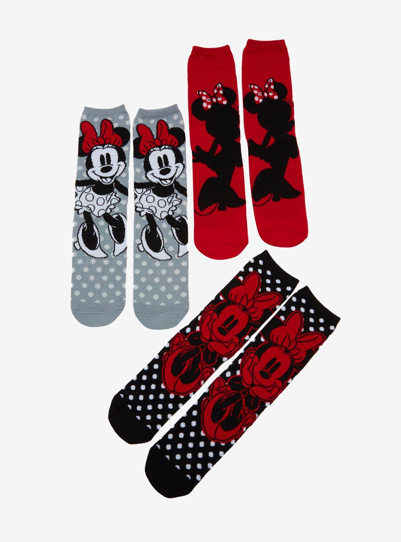 Disney Minnie Mouse Polka Dot Crew Socks Set, , alternate