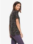 Star Print Cut-Out Choker Girls T-Shirt, STARS-IVORY, alternate