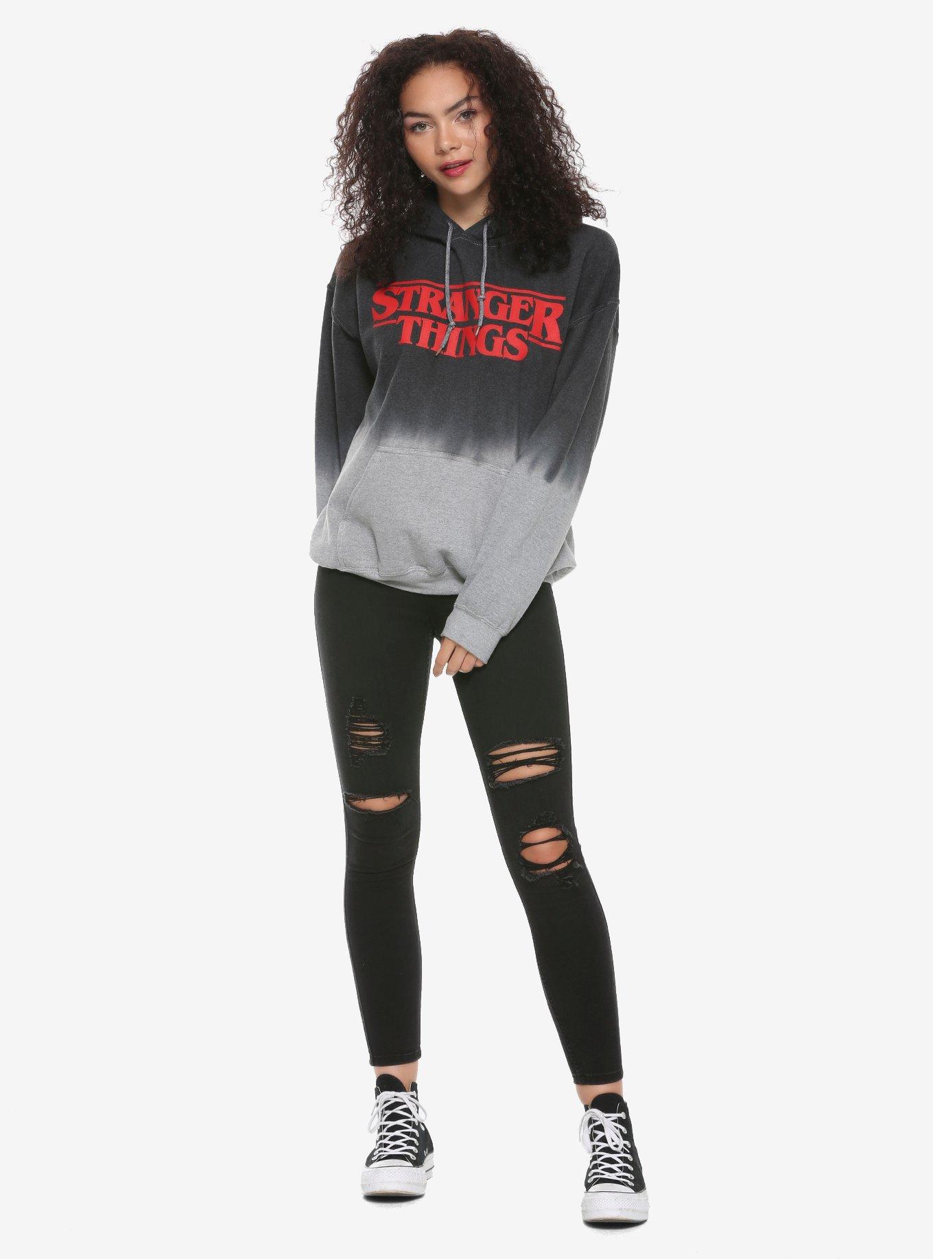 Stranger Things Logo Dip-Dye Girls Hoodie, MULTI, alternate