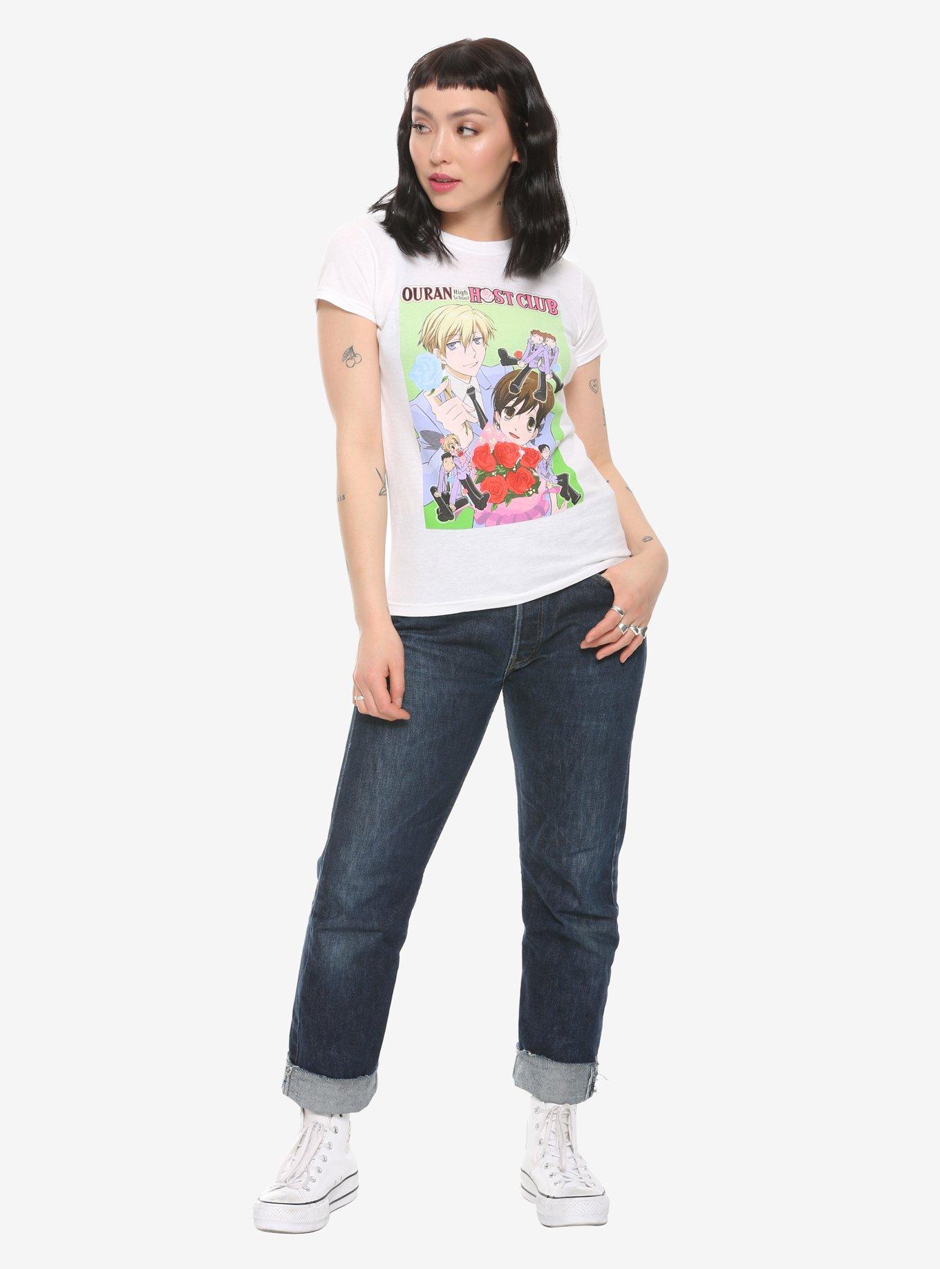 Ouran High School Host Club Roses Chibi Girls T-Shirt, MULTI, alternate