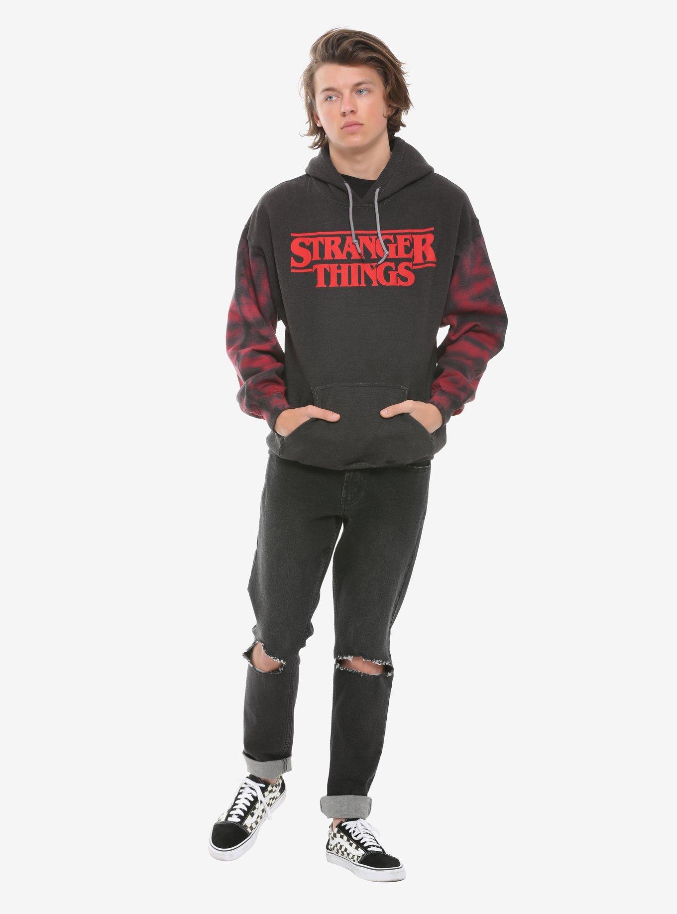 Stranger Things Tie-Dye Sleeve Hoodie, RED, alternate