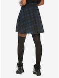 Blue & Black Plaid Skirt, TEAL, alternate