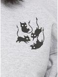 Demon Cats Girls Crop Sweatshirt, BLACK, alternate