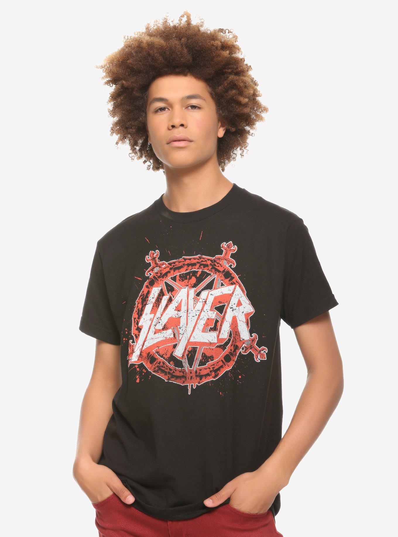 Slayer Distressed Logo T-Shirt, BLACK, alternate