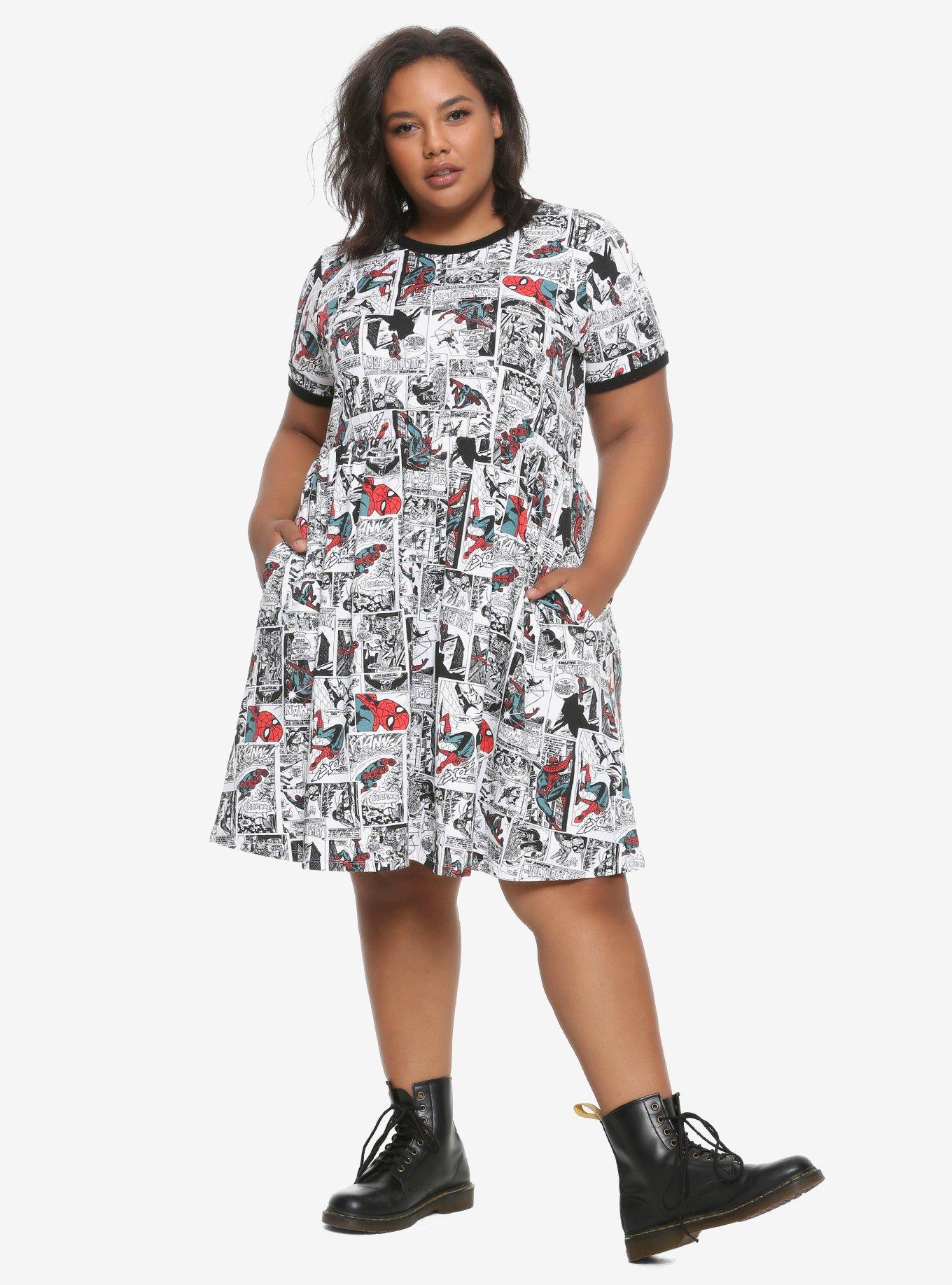 Marvel Spider-Man Comic Book Dress Plus Size, , alternate