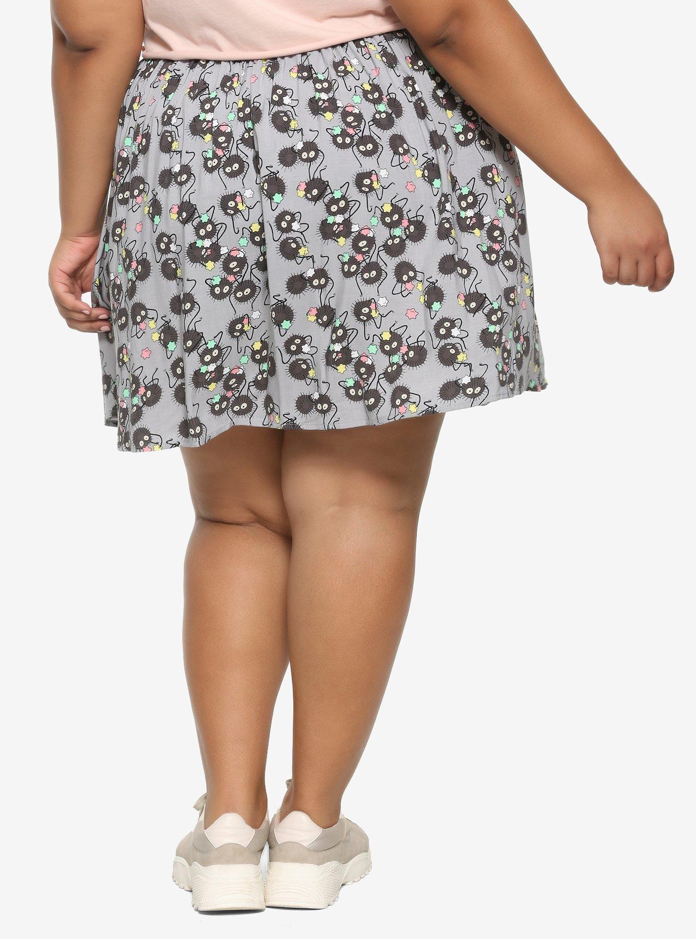 Her Universe Studio Ghibli Spirited Away Soot Sprite Button-Front Skirt Plus Size, MULTI, alternate