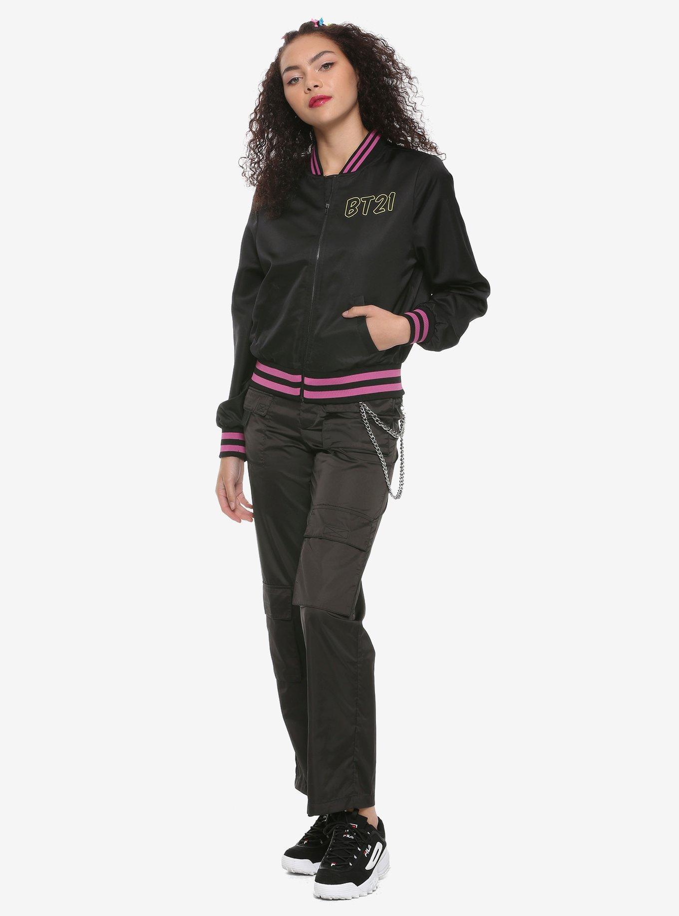 BT21 Neon Girls Bomber Jacket, BLACK, alternate