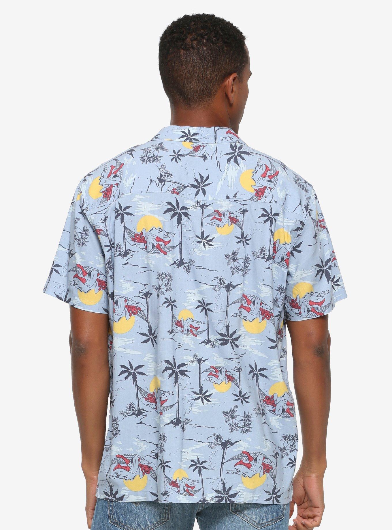 Marvel Spider-Man Island Surf Woven Button-Up, , alternate