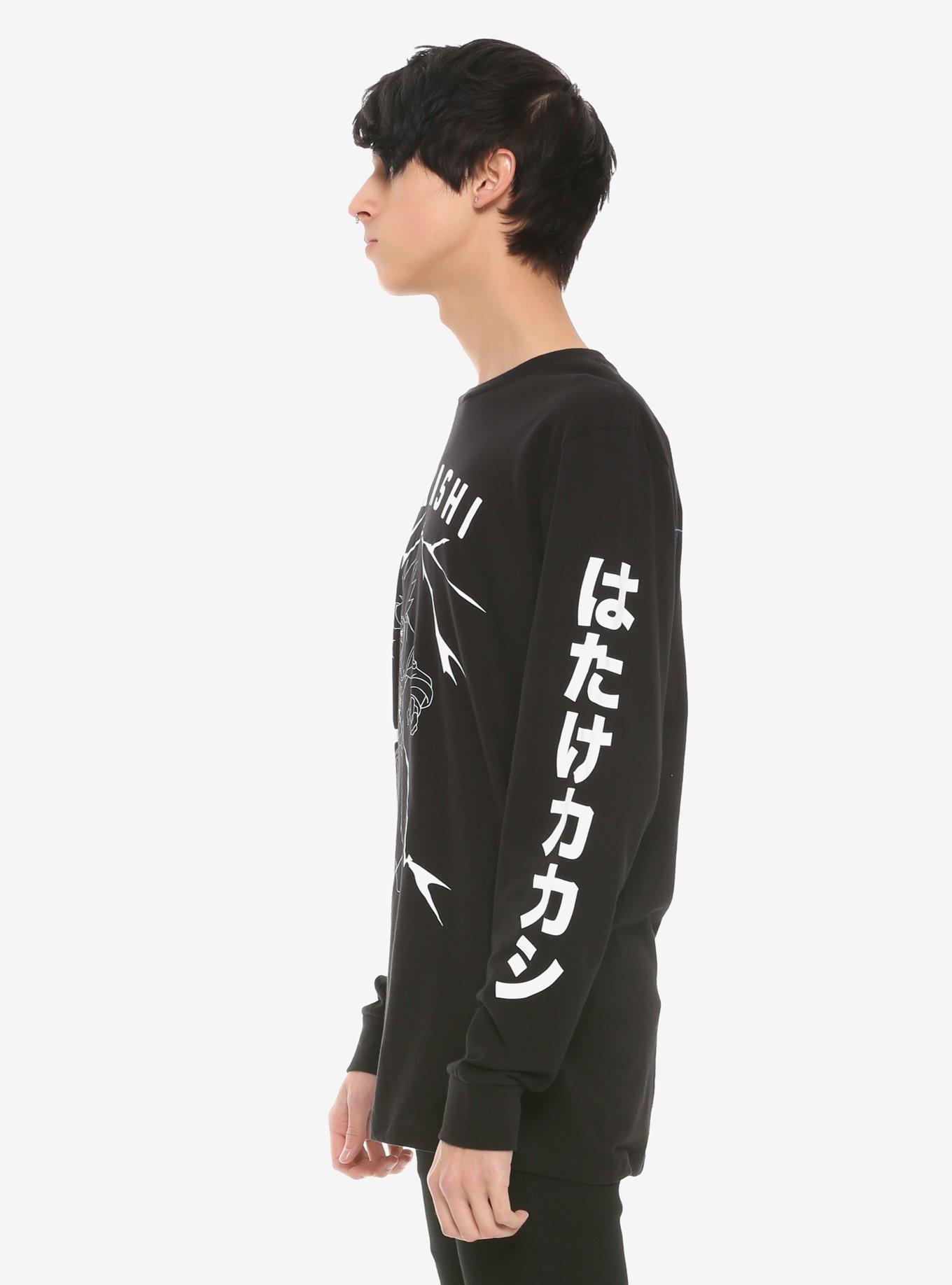 Naruto Shippuden Black & White Kakashi Lightning Long-Sleeve T-Shirt, , alternate