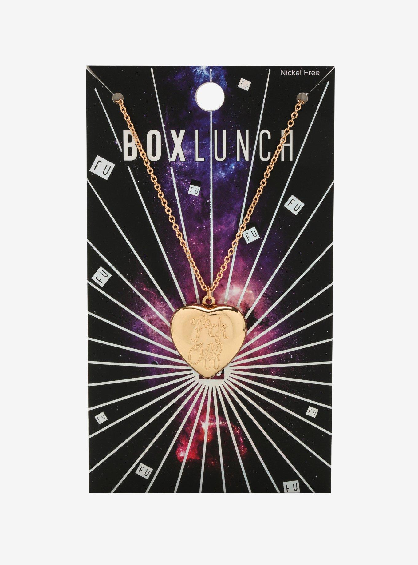 F Off Heart Locket Necklace - BoxLunch Exclusive, , alternate