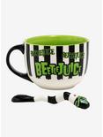 Beetlejuice Black & White Striped Soup Mug & Spoon, , alternate