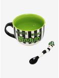 Beetlejuice Black & White Striped Soup Mug & Spoon, , alternate