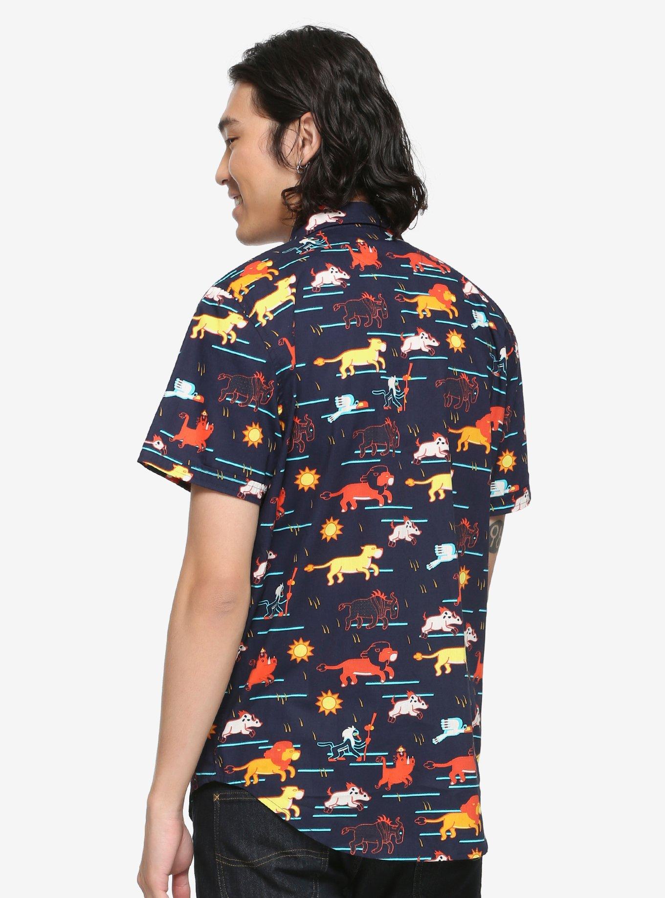 Disney The Lion King Pride Lands Art Woven Button-Up, , alternate