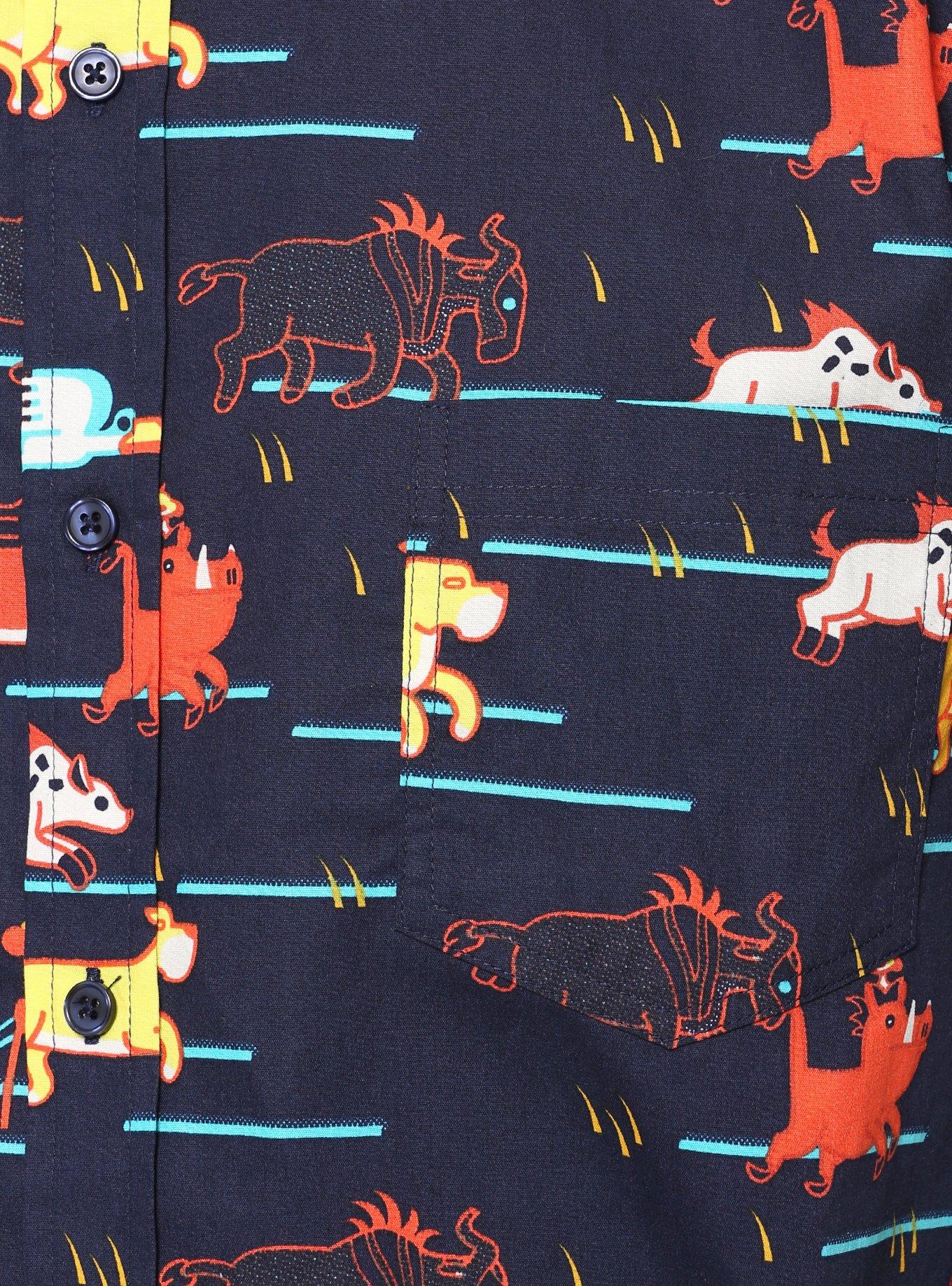 Disney The Lion King Pride Lands Art Woven Button-Up, , alternate