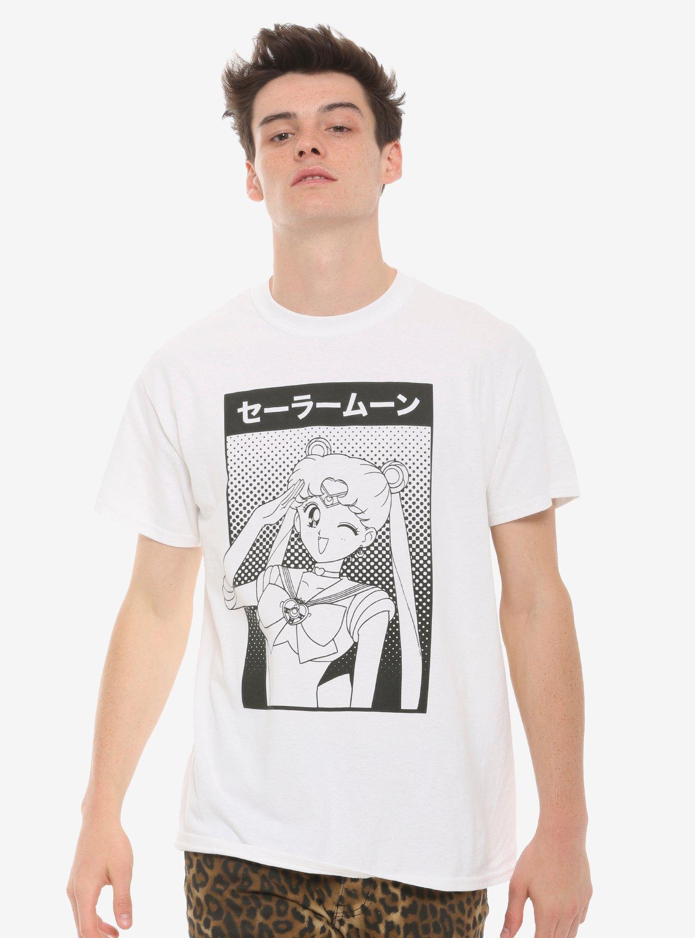 Sailor Moon Black & White Comic Panel T-Shirt, BLACK, alternate