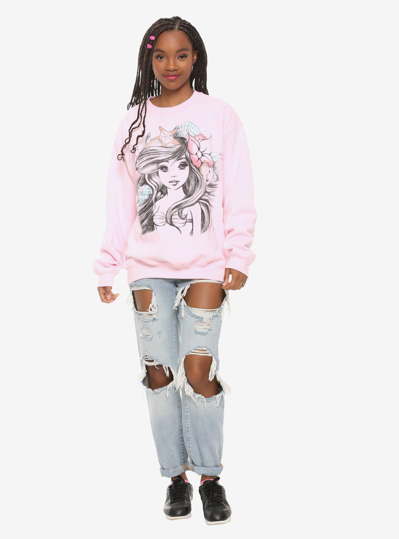 Disney The Little Mermaid Ariel Sketch Girls Sweatshirt, MULTI, alternate