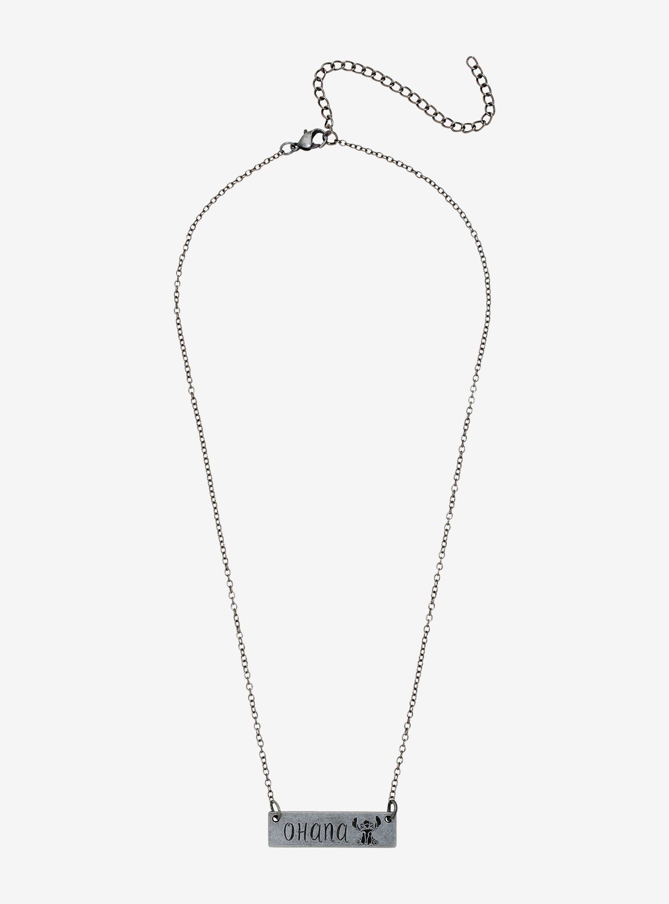 Disney Lilo & Stitch Ohana Bar Necklace, , alternate